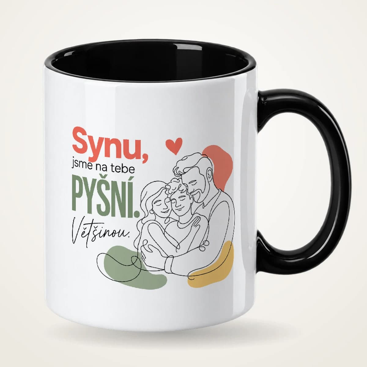 Hrnek s černým uchem – Synu, jsme na tebe pyšní – většinou