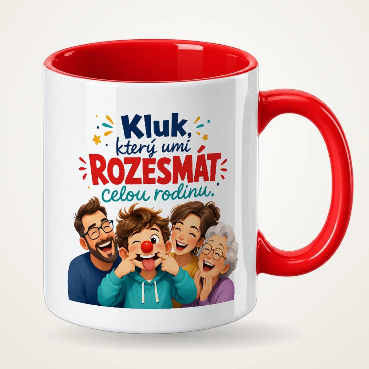 Hrnek s červeným uchem – Kluk, který umí rozesmát celou rodinu