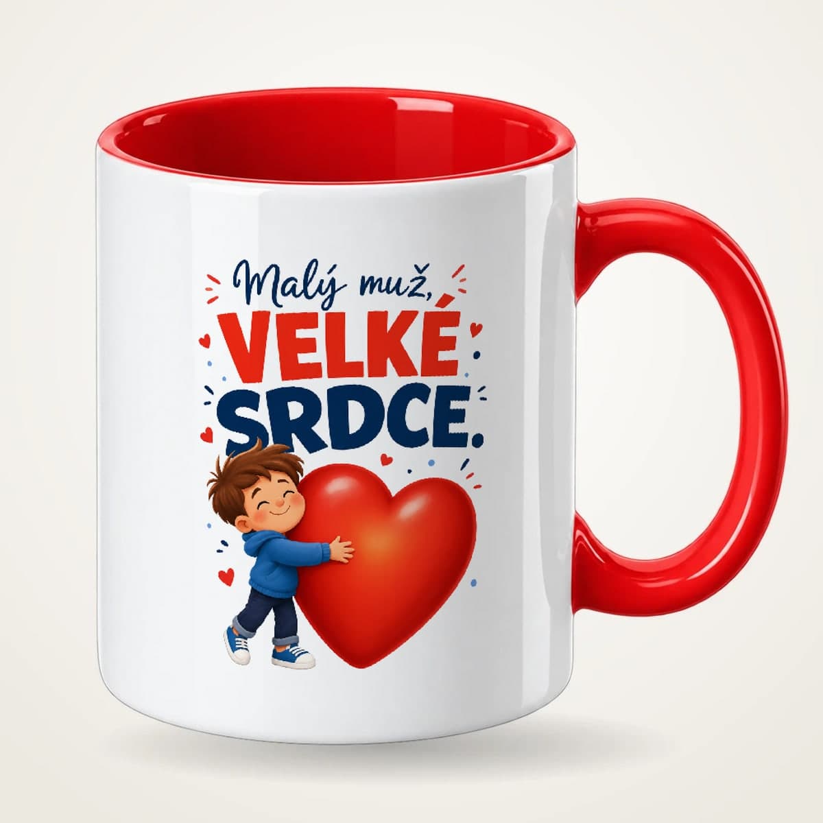 Hrnek s červeným uchem – Malý muž, velké srdce