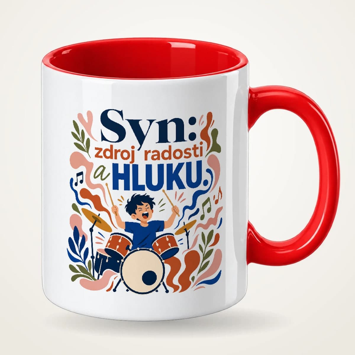 Hrnek s červeným uchem – Syn – zdroj radosti a hluku