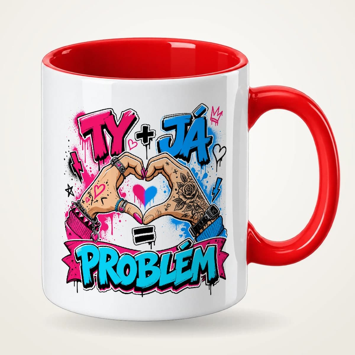 Hrnek s červeným uchem – Ty + já = problém