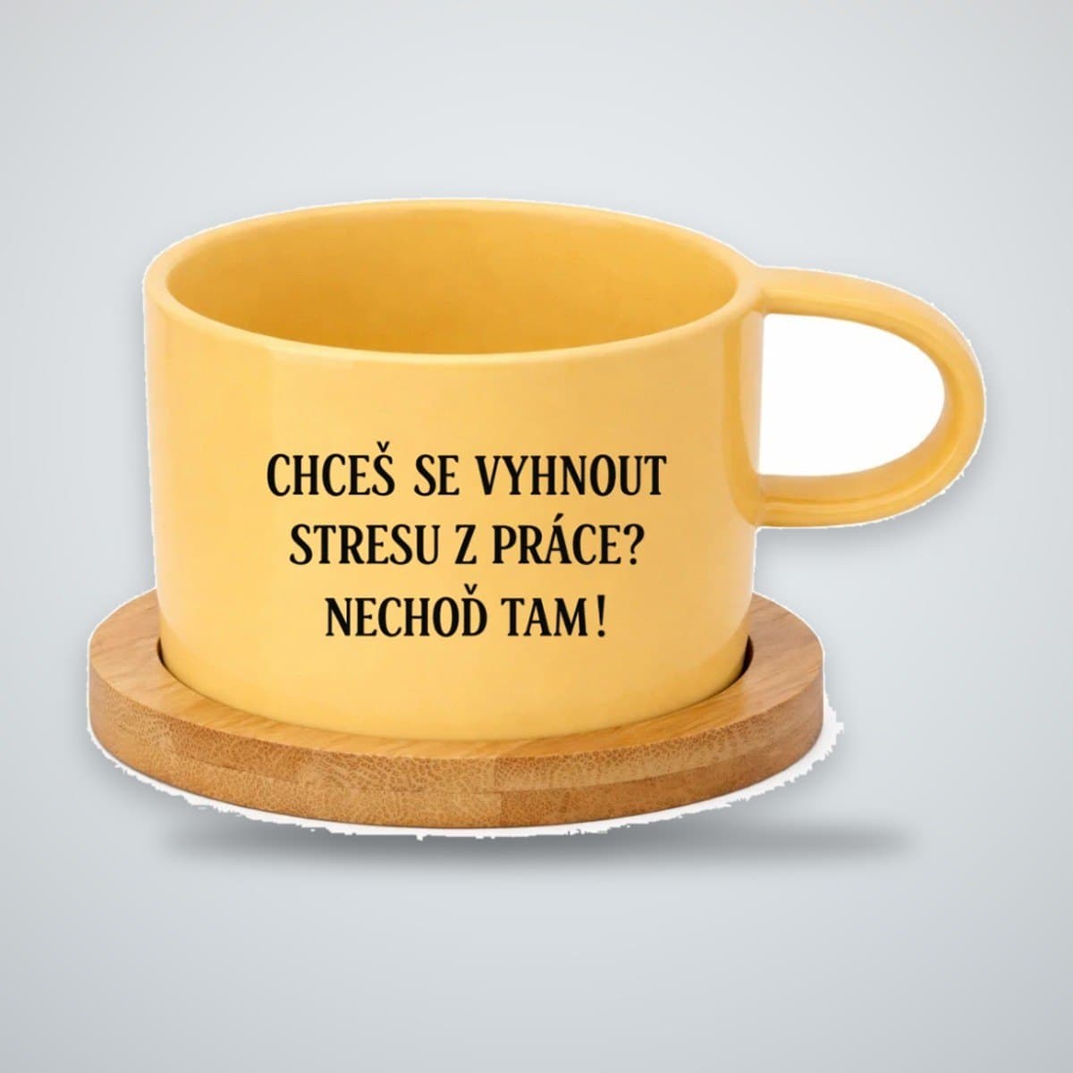 Keramický hrneček 200 ml – „Chceš se vyhnout stresu z práce? Nechoď tam!“
