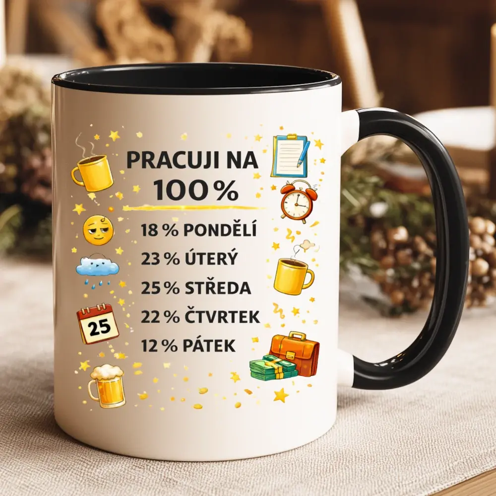 Hrnek „Pracuji na 100 %“