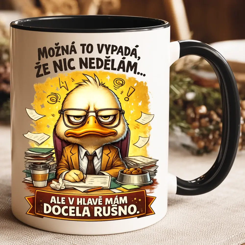 Vtipný hrnek „Možná to vypadá, že nic nedělám…“