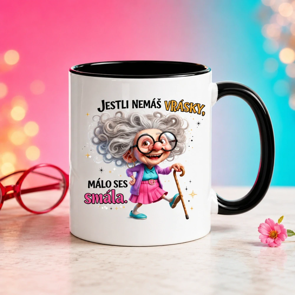 Hrnek Jestli nemáš vrásky, málo ses smála