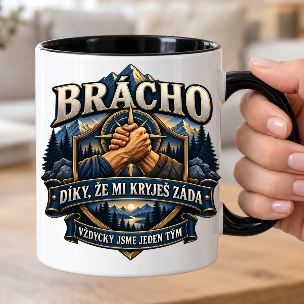Hrnek pro bráchu – Díky, že mi kryješ záda