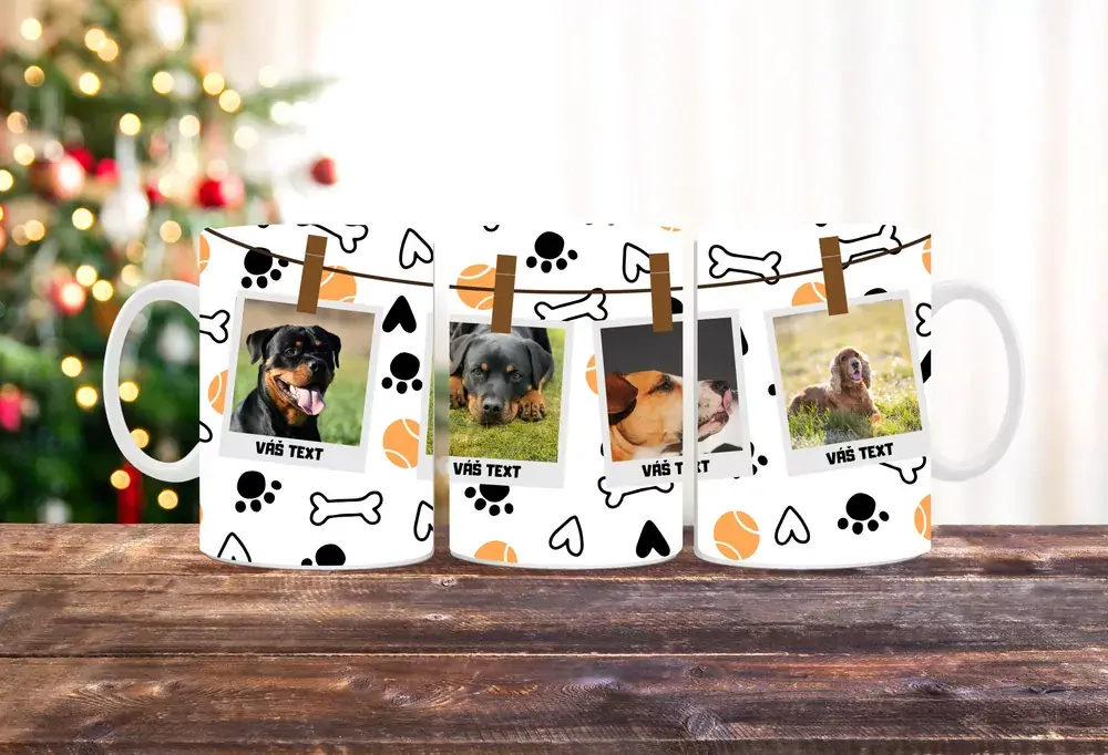 Tlapkový hrnek s 4 fotkami a texty – Osobní vzpomínky
