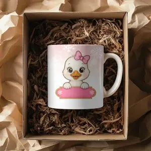 Personalizovaný vánoční hrnek s kačenou 🦆💖 – pro holčičky