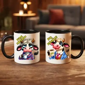 Hrnček “Před kafíčkem / Po kafíčce – Vtipná kravička”