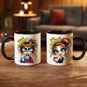 Hrnek “Před kávičkou / Po kávičce – Ranní proměna holky”