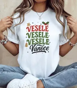 Veselé, veselé, veselé Vánoce – dámské vánoční tričko