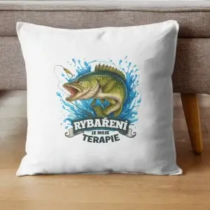 Dekorační polštář Rybaření je moje terapie