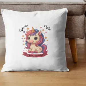 Polštář „Roztomilá, chytrá a trochu dramatická“ – Jednorožec