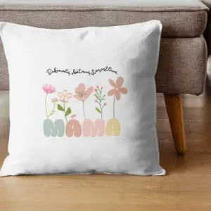 Dekorační polštář „Dokonalá máma“ – jemný květinový motiv