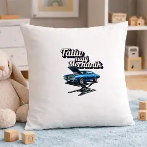 Dětský polštář „Tatův malý mechanik“ – originální polštář do dětského pokoje