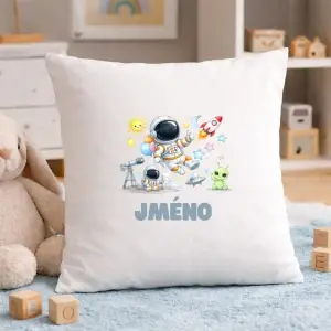 Dětský polštář se jménem – Malý astronaut ve vesmíru