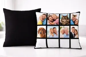Fotopolštář s vlastními fotografiemi – čtvercový kolážový polštář 40×40 cm