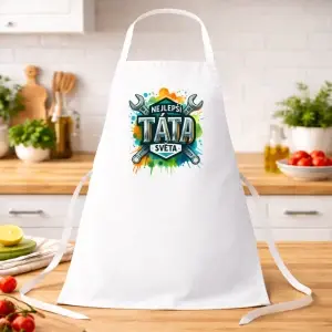 Kuchyňská zástěra Nejlepší táta světa – originální dárek pro tatínka