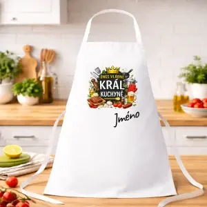 Kuchyňská zástěra „Dnes vládne král kuchyně“