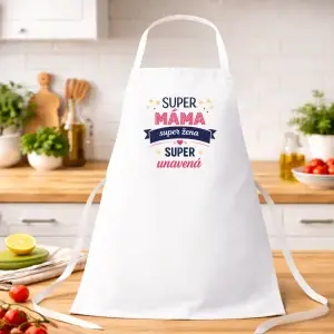 Kuchyňská zástěra Super máma – super žena – super unavená