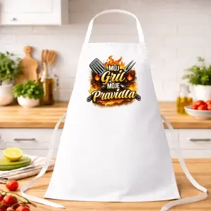 Kuchyňská zástěra Můj gril, moje pravidla – grilovací zástěra pro muže