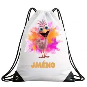 Dětský vak se jménem – Veselý barevný pštros