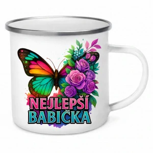 Plecháček Nejlepší babička – motýl a květy | 340 ml