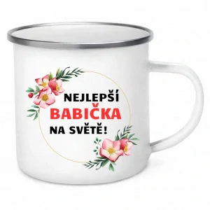Plecháček Nejlepší babička na světě | květinový motiv | 340 ml