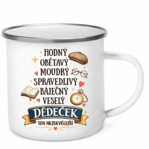 Smaltovaný hrnek Nejskvělejší dědeček