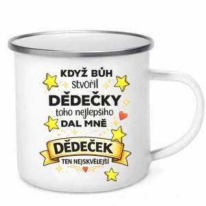 Smaltovaný hrnek Když Bůh stvořil dědečky