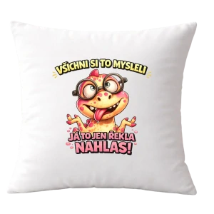 Dekorační polštář Všichni si to mysleli, já to jen řekla nahlas