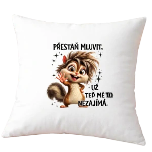 Polštář Přestaň mluvit, už teď mě to nezajímá