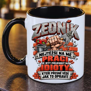 Vtipný hrnek pro zedníka – Nejtěžší na mé práci