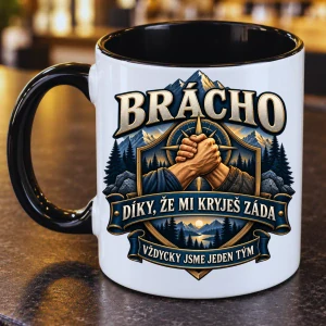 Hrnek pro bráchu – Díky, že mi kryješ záda