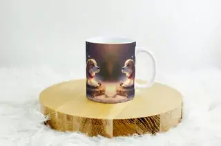 Hrnek s potiskem pejska 3d