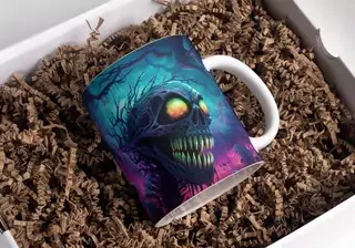 Strašidelný hrneček s lebkou – Halloween edice