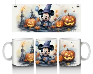 🎃 Mickey Mouse v halloweenském klobouku – Strašidelný hrneček 🕸️