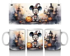 🎃 Mickey Mouse – Halloweenský hrneček s kloboukem a úsměvem 👻