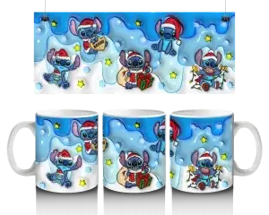 🎅 Vánoční Stitch – kouzelný hrnek (330 ml) ❄️🎁