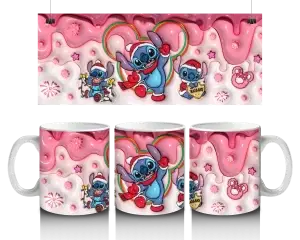 🍭 Sladký Stitch ve vánočním cukroví – hrnek (330 ml) 🎅🍬