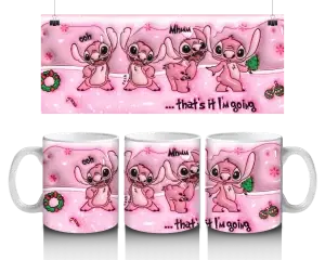 🎀 Roztomilý Stitch v růžové – vánoční hrnek (330 ml) 🎄💕