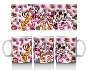 🎀 Veselá vánoční párty s Mickeym a přáteli – hrnek (330 ml) 🎅🎁