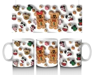 🍪 Vánoční perníčková Mickey a Minnie – hrnek (330 ml) 🎅🎄