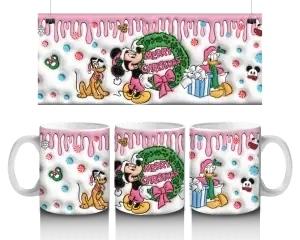 🎅 Veselé Vánoce s Mickeym a Donaldem – hrnek (330 ml) 🎄🎁