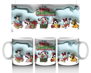 🎄 Veselé Vánoce s Disney postavičkami – hrnek (330 ml) 🎅❄️