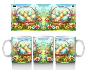 🌸 Velikonoční košík plný radosti – hrnek s jarním motivem 🐣🌼