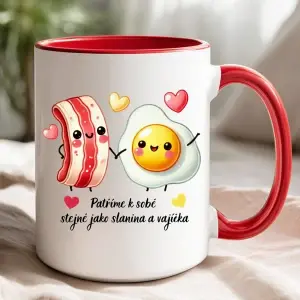 Patříme k sobě – hrnek pro nerozlučné dvojky 🥓🍳