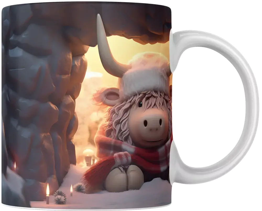 🦌 Zimní pohádka v hrnečku – Magický jelen v zasněženém lese 🌲❄️