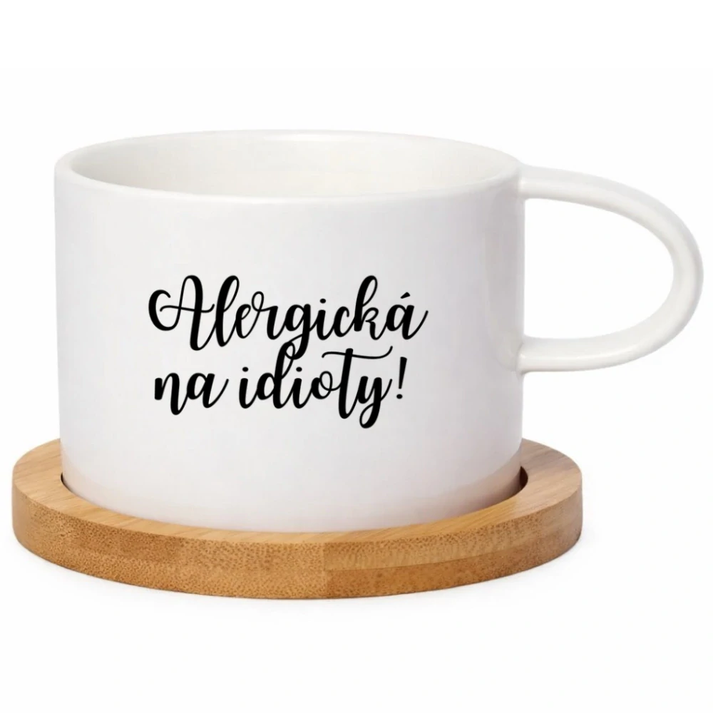 Keramický hrneček 200 ml – „Alergická na idioty!“ 😄