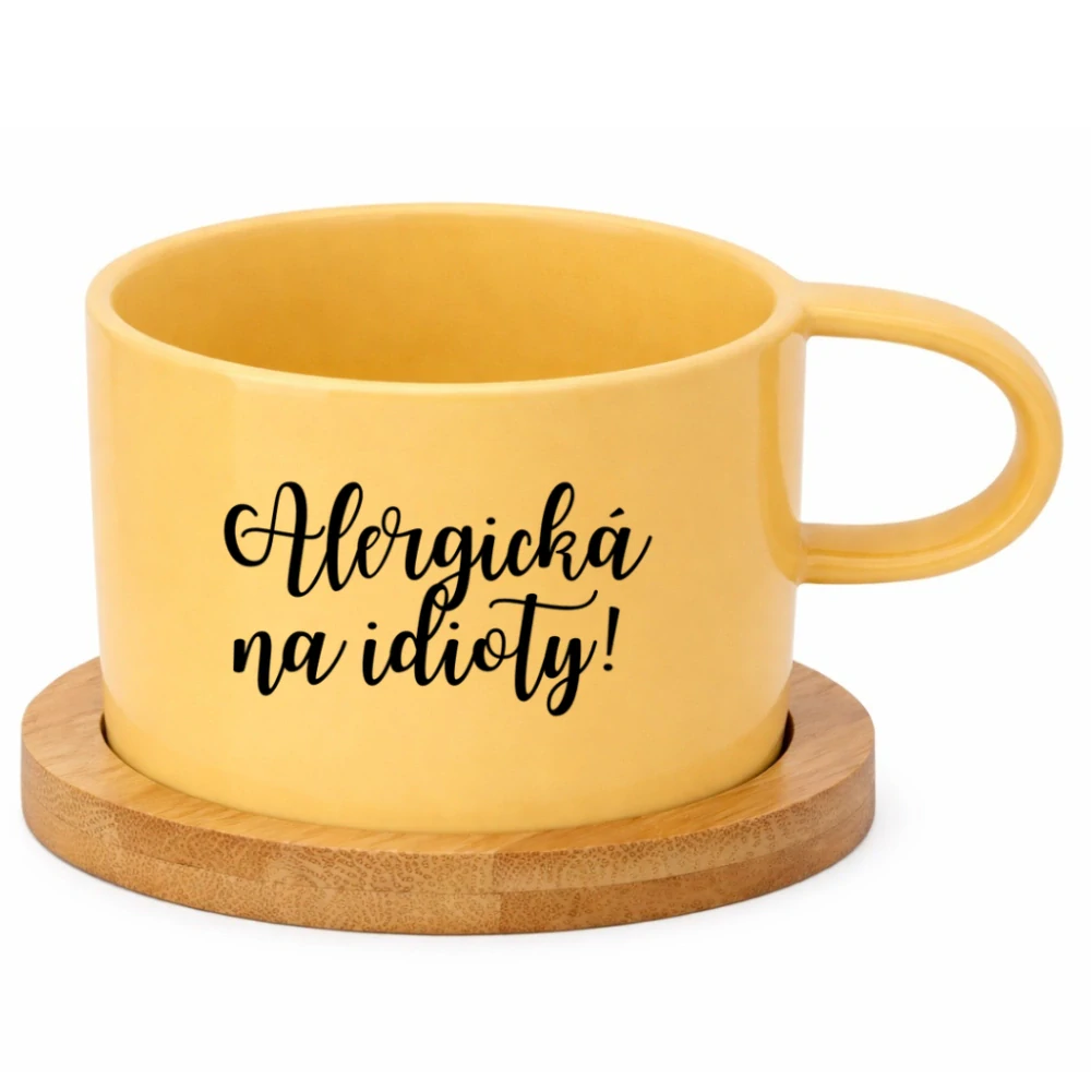 Keramický hrneček 200 ml – „Alergická na idioty!“ 😄